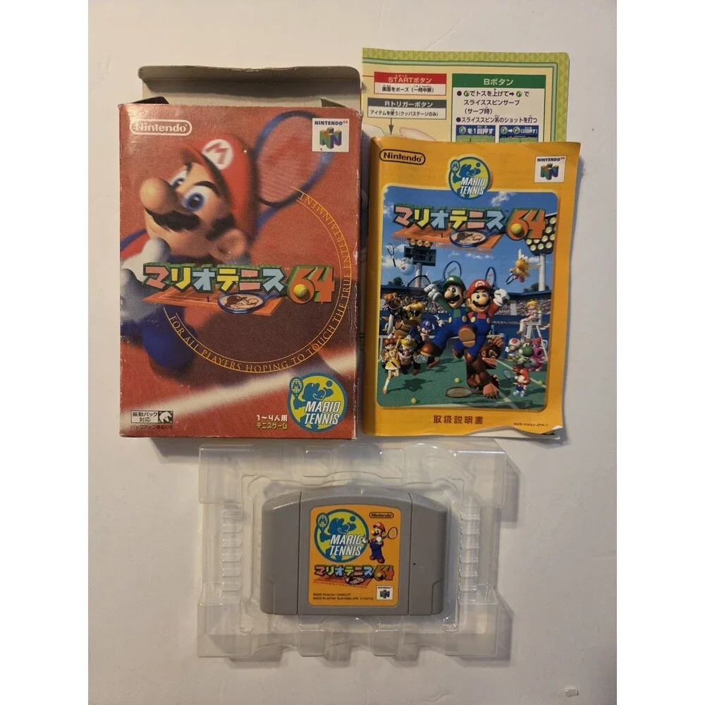 Nintendo 64 Mario Bros Tennis In Box Complete CIB Manual Japanese Game 4 Players